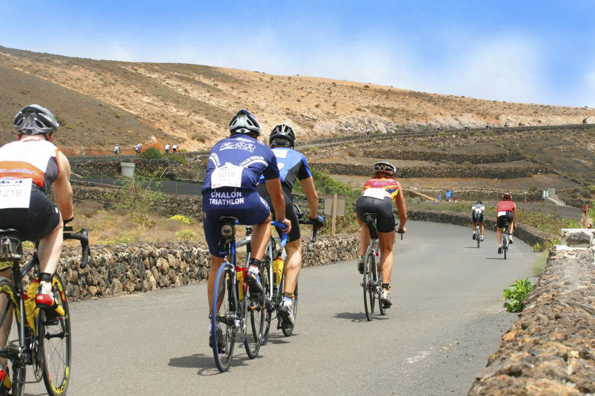 Triathlon swim start in Lanzarote