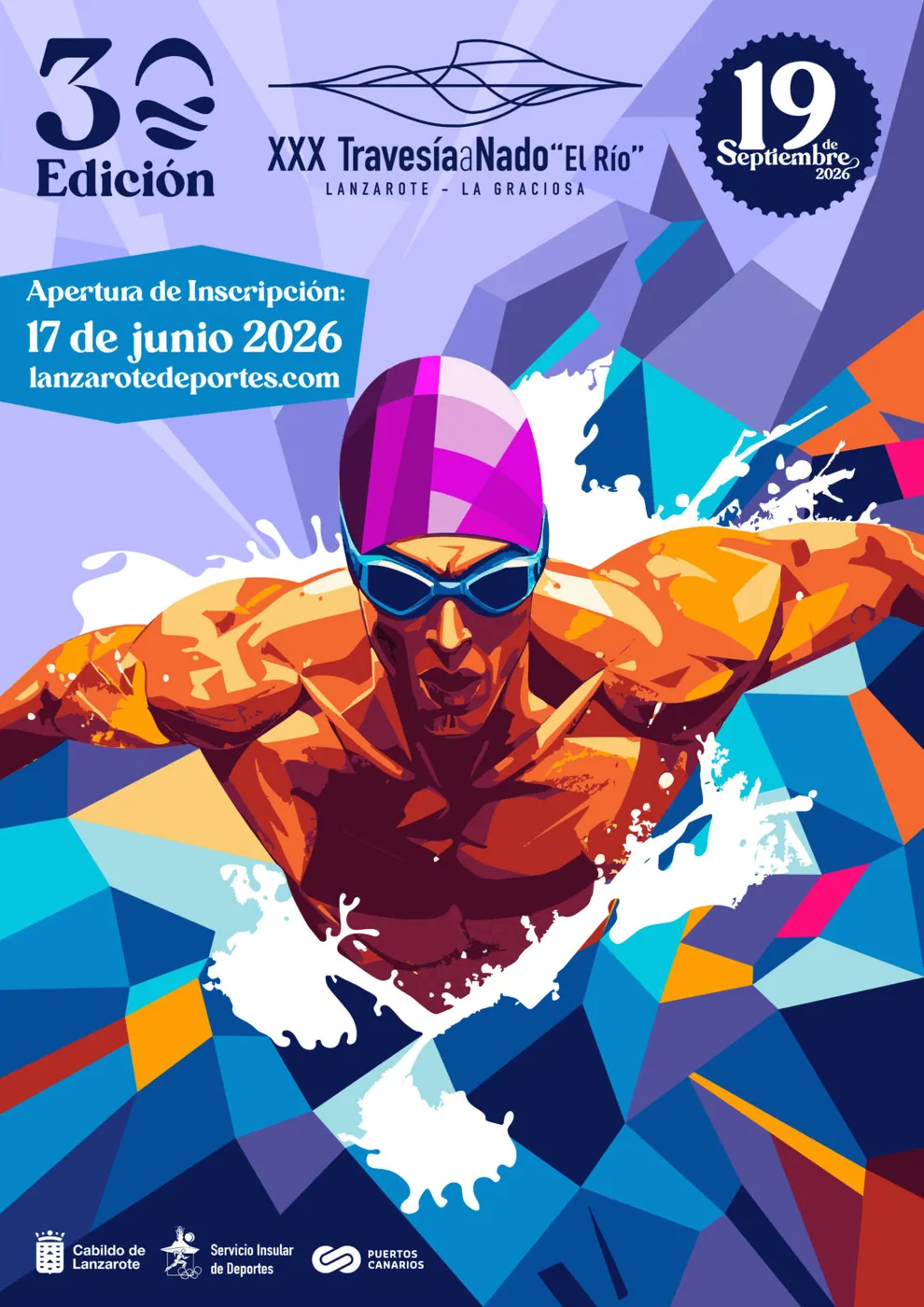 Cartel oficial de Travesía a Nado El Río
